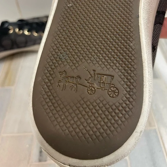 Coach Black and White Sneakers with Signature Pattern - Picture 8 of 13